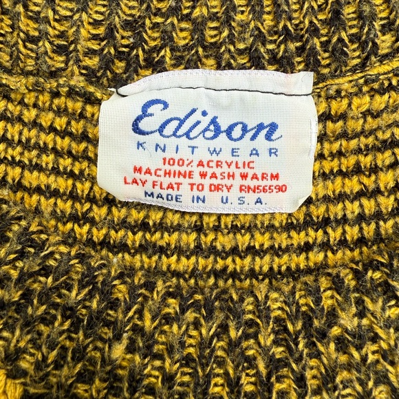 Vintage 1980s EDISON retro abstract yellow and black L made in USA - Picture 4 of 9